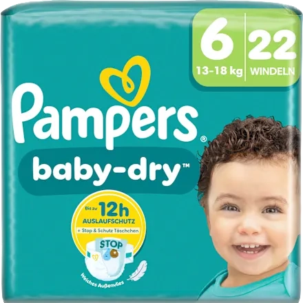 Panales Baby-dry T6 (13-18 Kg) X22 — Pampers - imagen 1