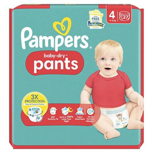 Panales Baby-dry Pants T4 (9-15 Kg) X27 — Pampers - imagen 1