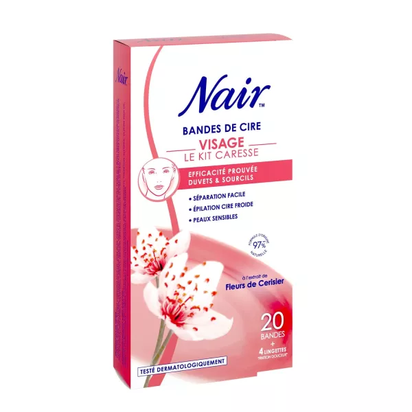banda de cera rostro con Fleur de Cerisier 20bandas - imagen 1