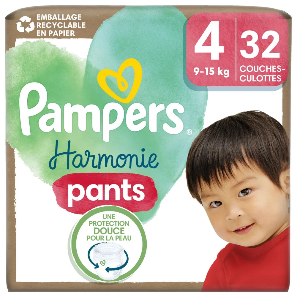 Panales Harmonie Pants T4 (9-15 Kg) X32 — Pampers - imagen 1
