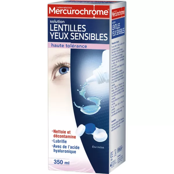 solución para lentes de contacto yeux sensibles 350ml - MERCUROCHROME - imagen 1
