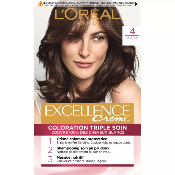 Tinte Cheveux 4 Châtain excellence - L'OREAL - imagen 1