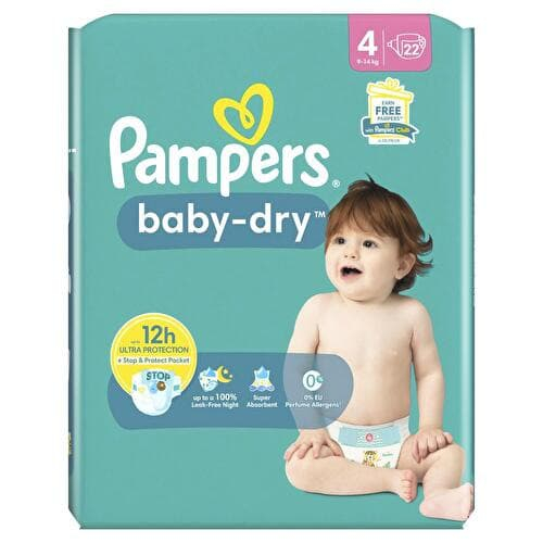 Panales Baby-dry T4 (9-14 Kg) X22 — Pampers - imagen 1