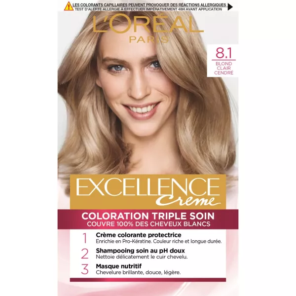 Tinte Cheveux 8.1 Blond Clair Cendré excellence - imagen 1
