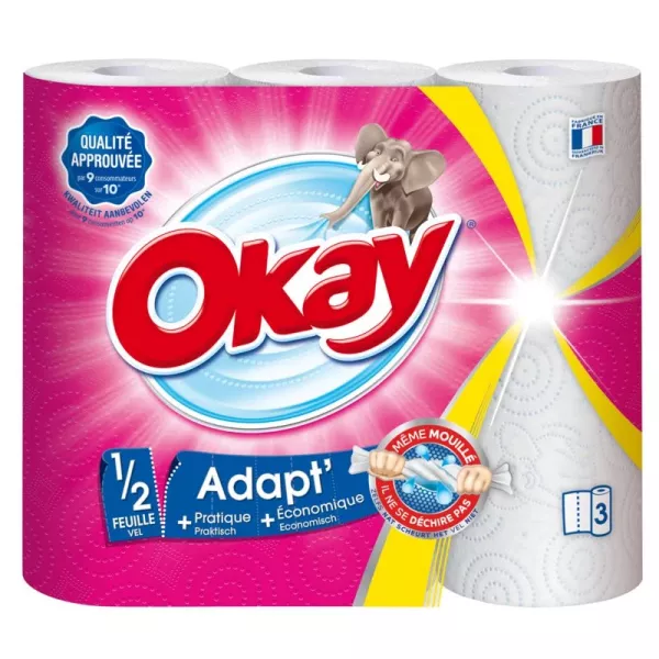 Papel de cocina 1/2 feuille adapt' x3 - OKAY - imagen 1